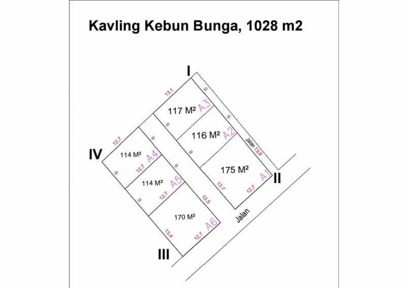 kavling shm km 9 dekat jalan raya kebun bunga