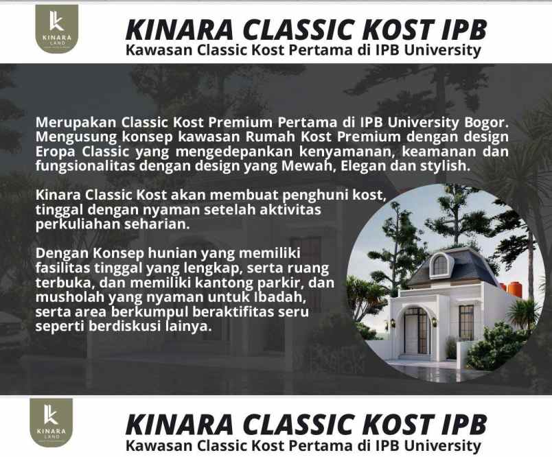 kost dijual murah dekat kampus ipb dramaga