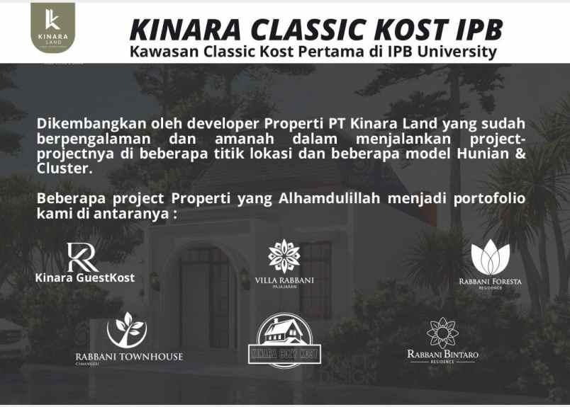 kost dijual murah dekat kampus ipb dramaga