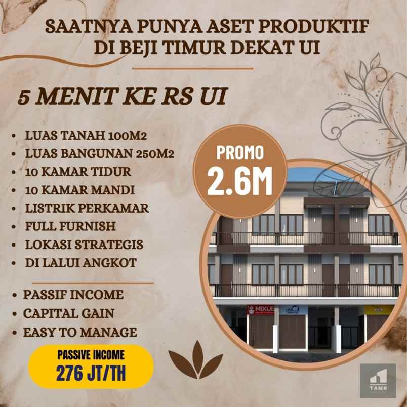 kost mahasiswa dan kios beji depok