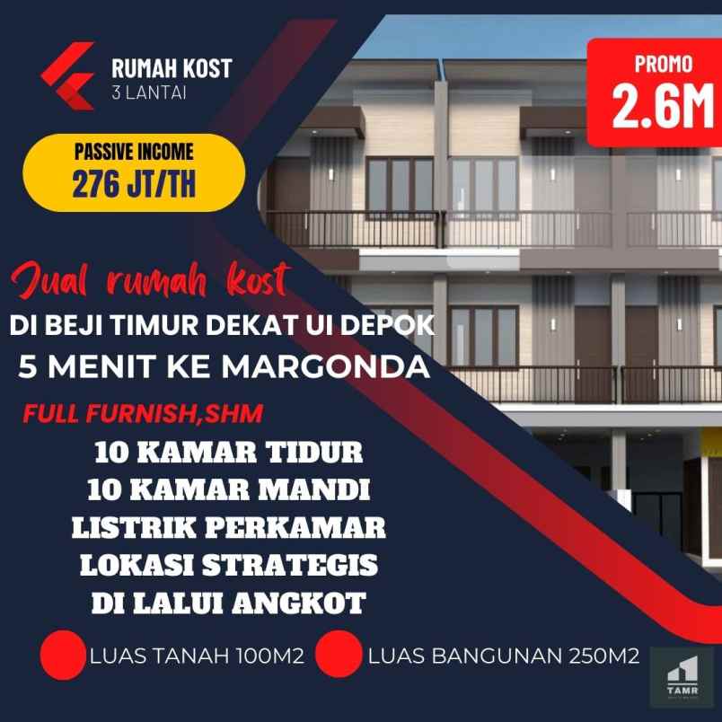 kost mahasiswa dan kios beji depok