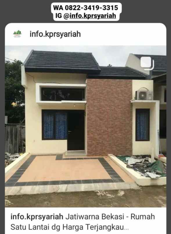 rumah 1lantai 500 jutaan jatiwarna bekasi