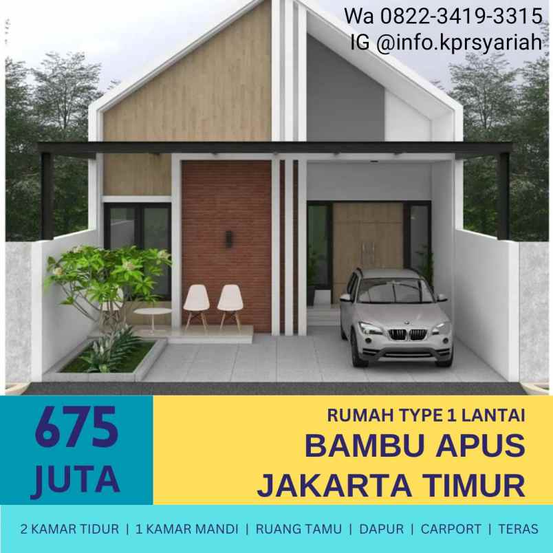 rumah 1lantai 600 jutaan bambu apus jakarta timur