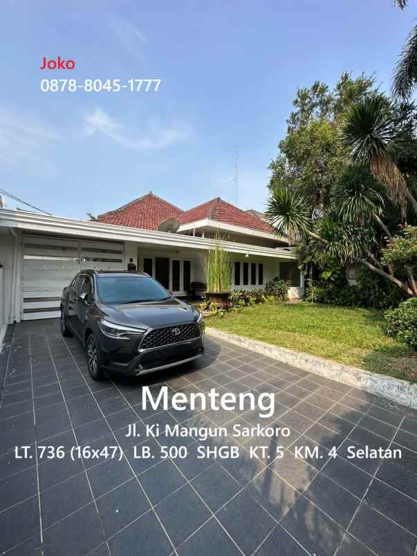 rumah asri jl ki mangunsakoro menteng jakarta pusat