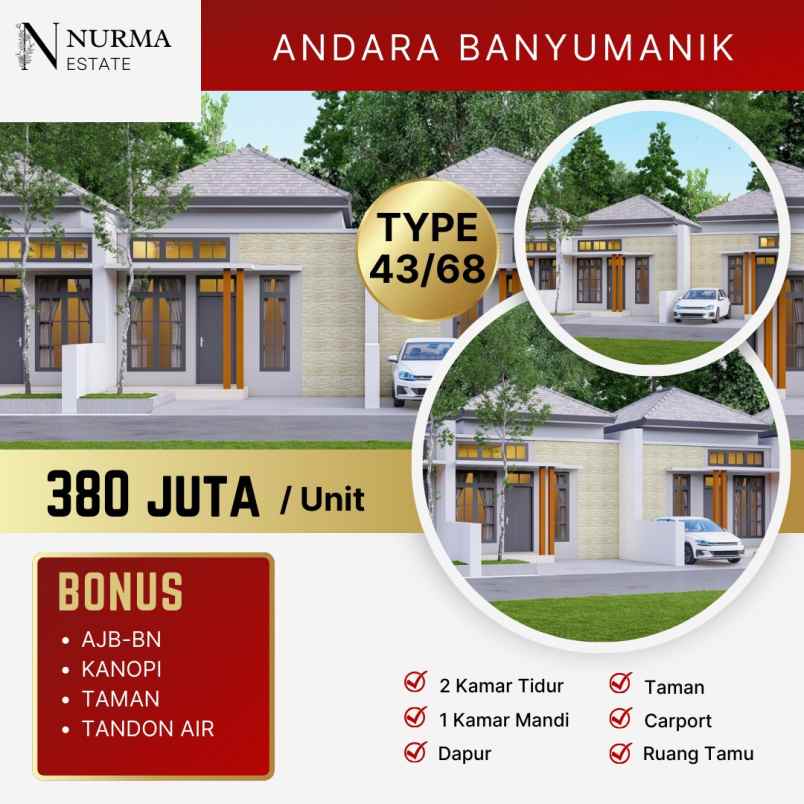 rumah baru siap huni di banyumanik harga 300jt an