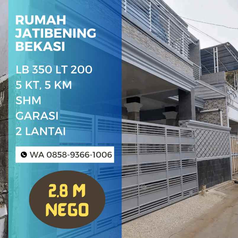 rumah bekasi jatibening pondok gede cakep 2 lantai