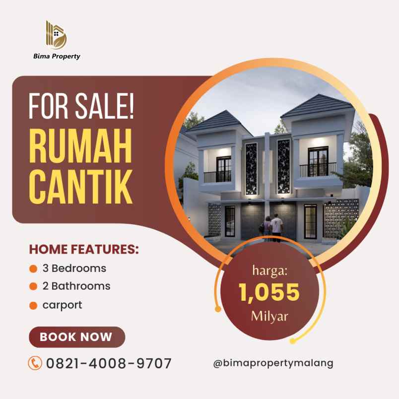 rumah mewah klasik 2 lantai di malang