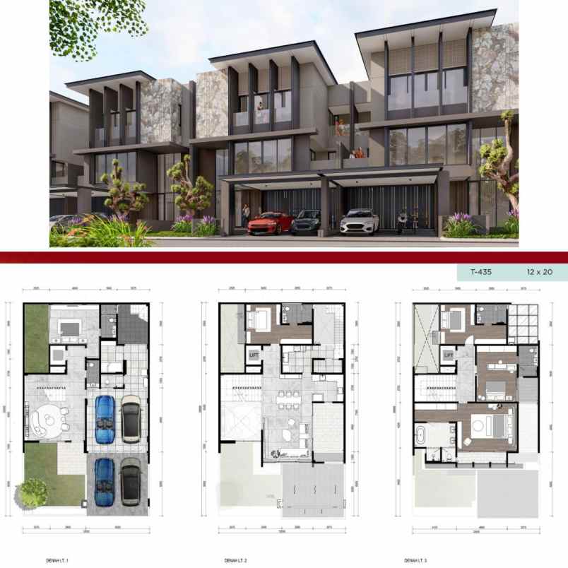 rumah mewah kota wisata cibubur dengan lift pribadi