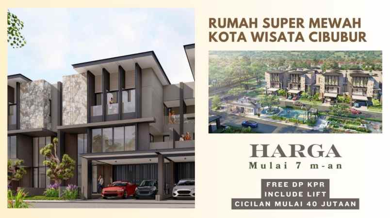 rumah mewah kota wisata cibubur dengan lift pribadi