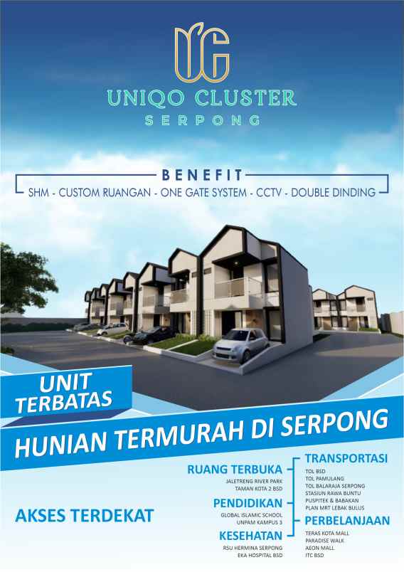 rumah moderen 2 lantai uniqo cluster serpong