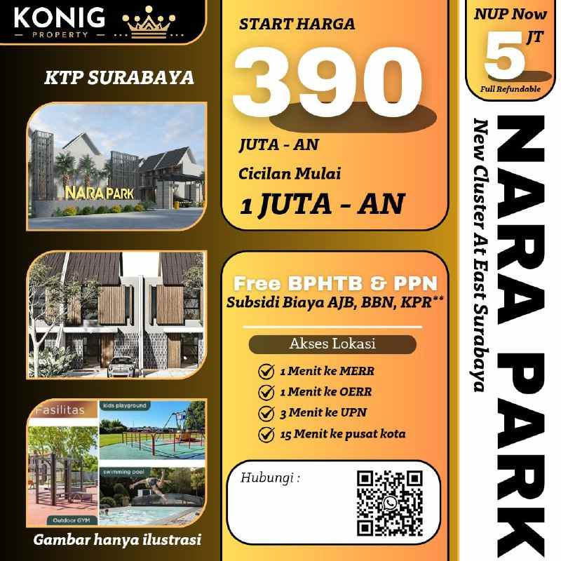 rumah nara park 390 jutaan dekat kampus upn merr oerr