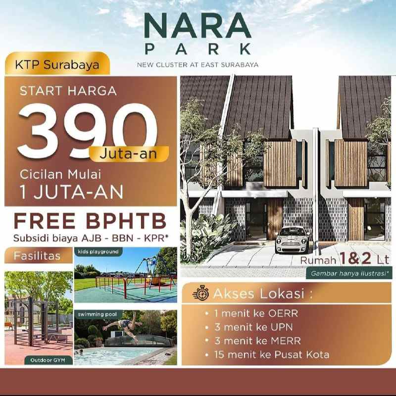 rumah nara park 390 jutaan dekat kampus upn merr oerr