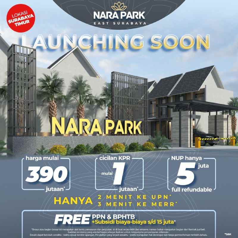 rumah nara park 390 jutaan dekat kampus upn merr oerr