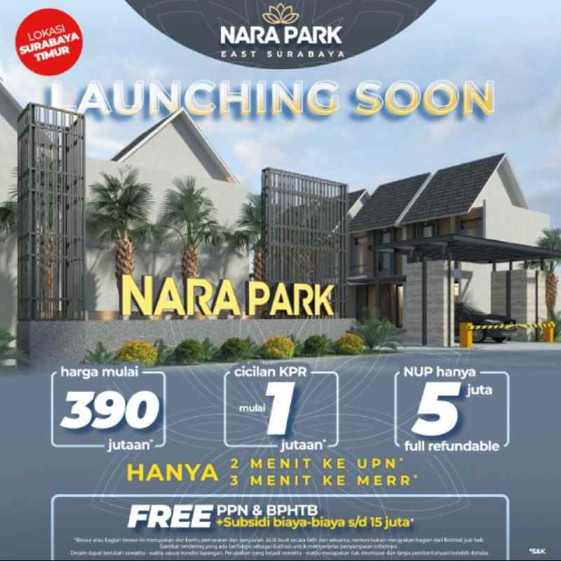 rumah nara park 390 jutaan dekat kampus upn merr oerr