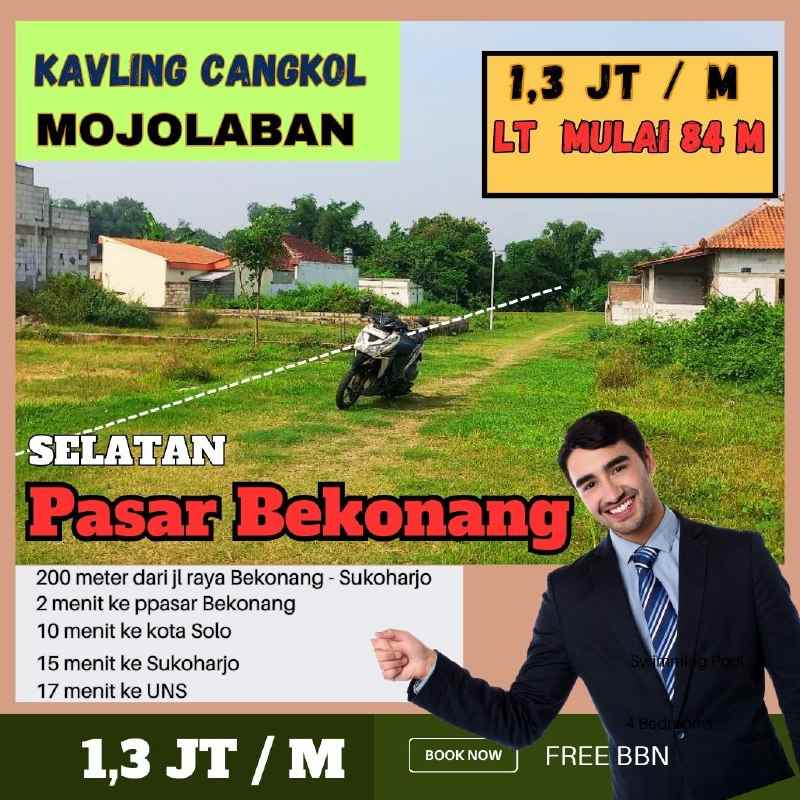 tanah dijual dekat jalan raya bekonang sukoharjo