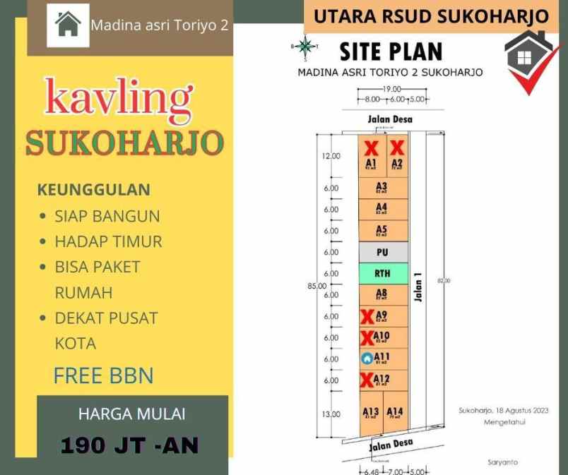 tanah kavling hunian di jombor bendosari sukoharjo