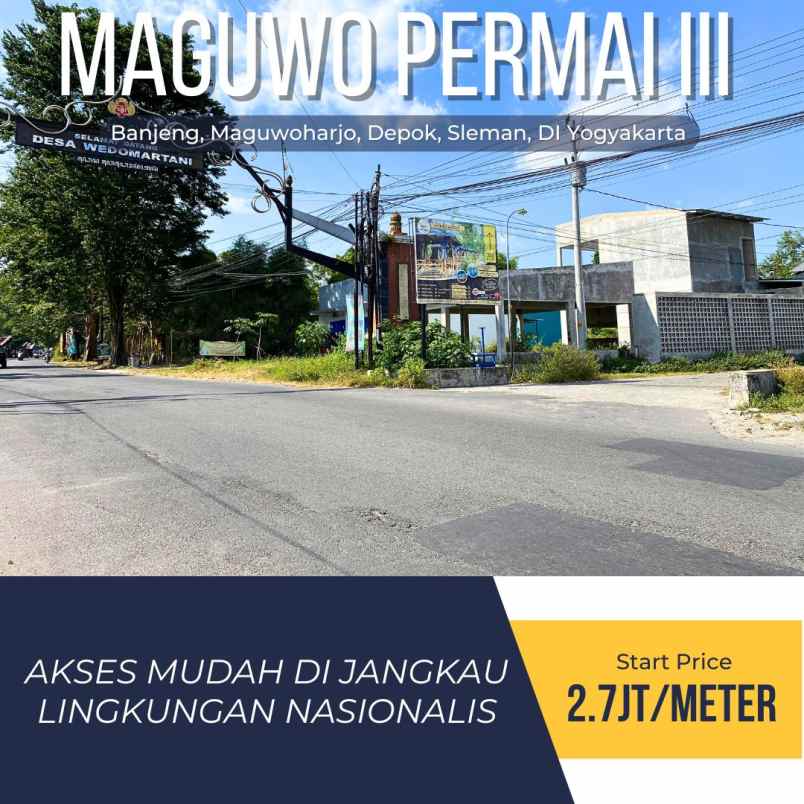 tanah kavling murah 2 7jt meter di timur jl raya tajem