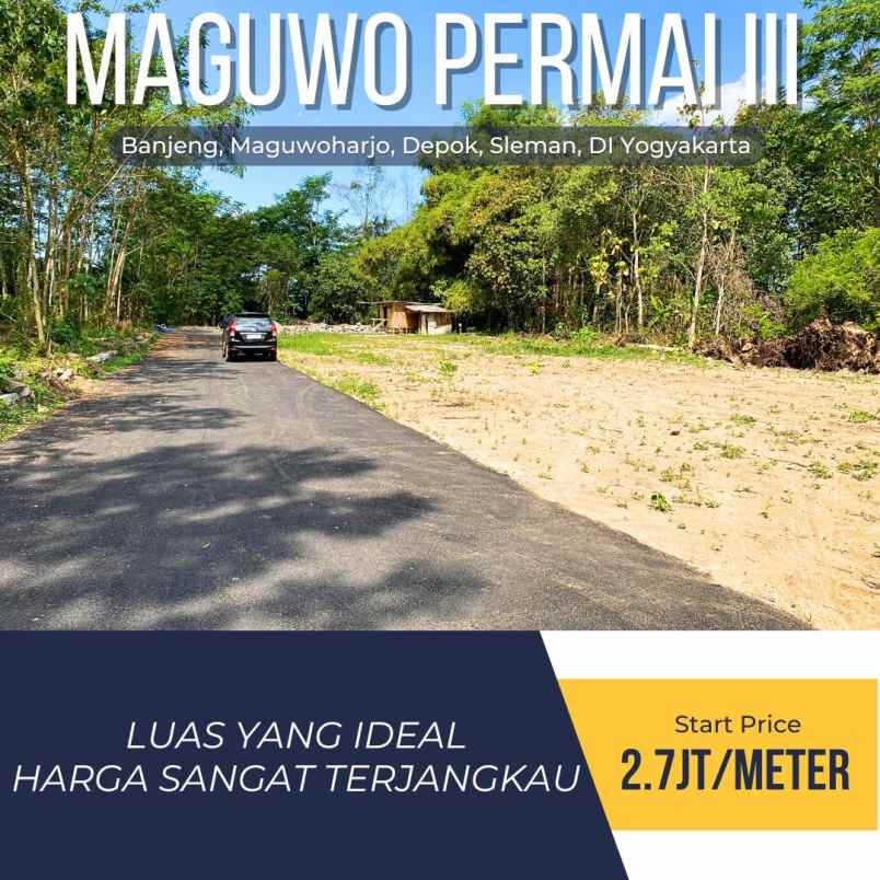 tanah kavling murah 2 7jt meter di timur jl raya tajem