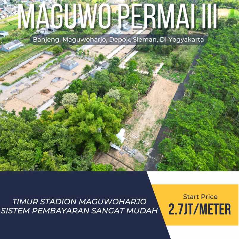 tanah kavling murah 2 7jt meter di timur jl raya tajem