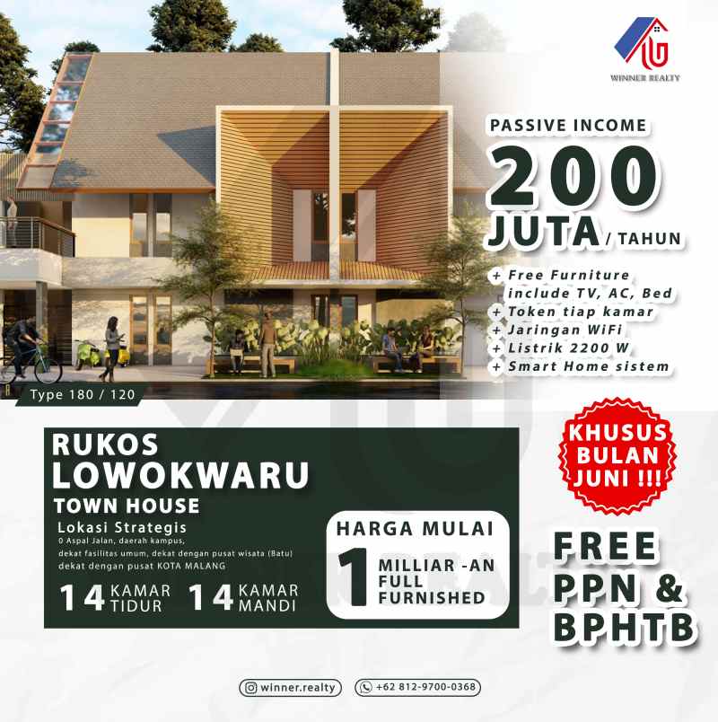 the lowokwaru townhouse rukos premium murah di malang