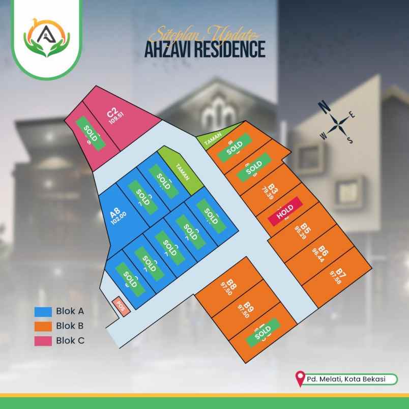 ahzavi rumah 2 lantai dekat gt jatiwarna
