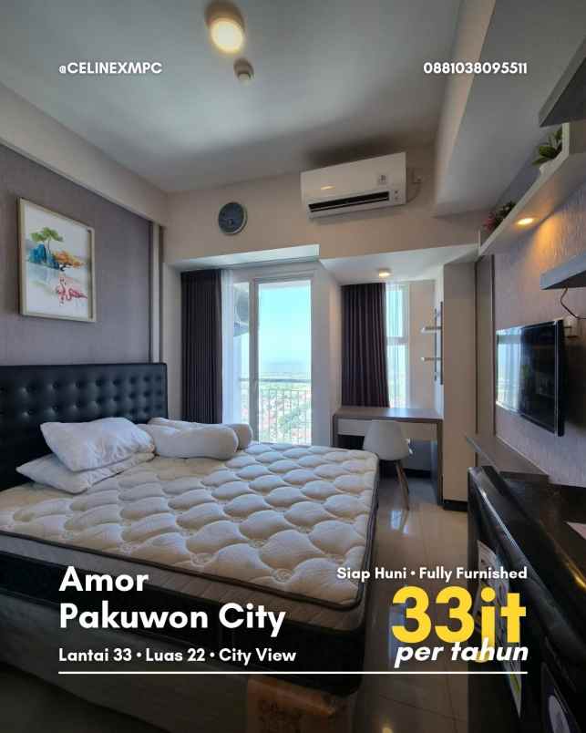 apartment amor pakuwon city siap huni fully furnished