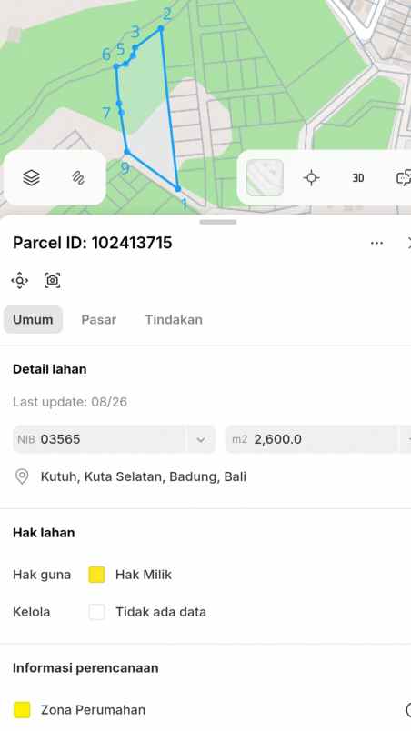 dijual 26 are jl gayang sari kutuh kuta selatan