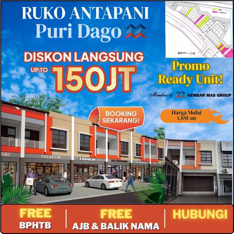dijual ruko gudang kantor antapani