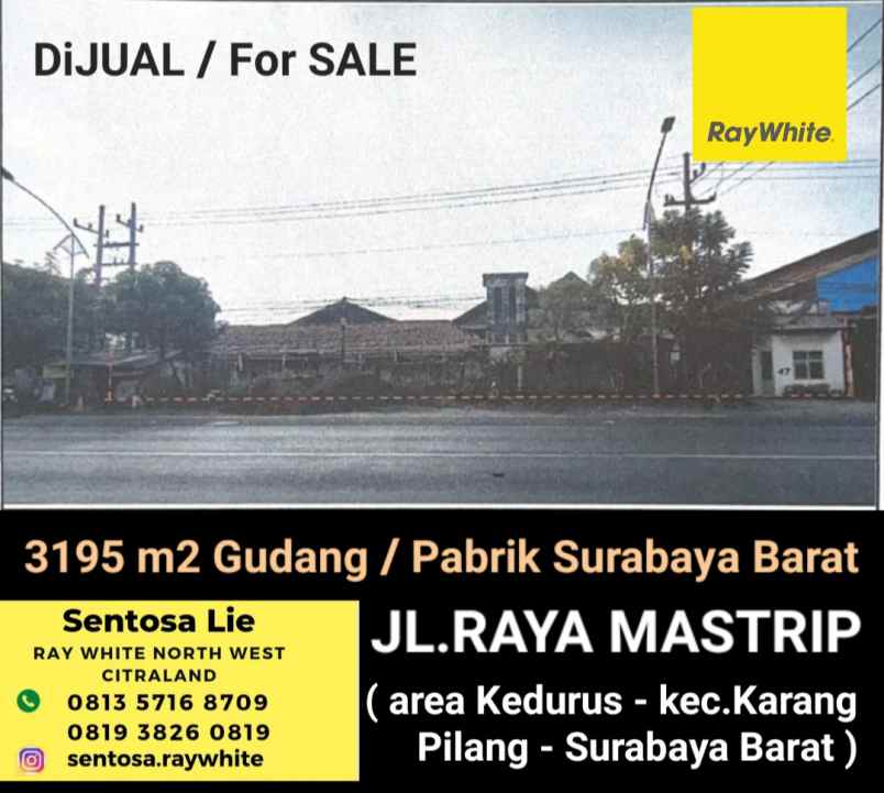 dijual ruko gudang kantor jalan raya mastrip