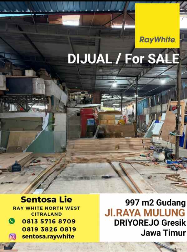 dijual ruko gudang kantor jalan raya mulung