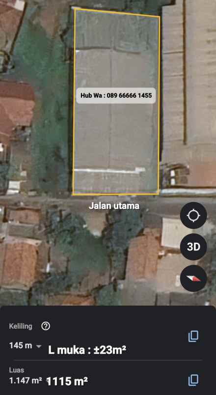 dijual ruko gudang kantor jalan salembaran kosambi