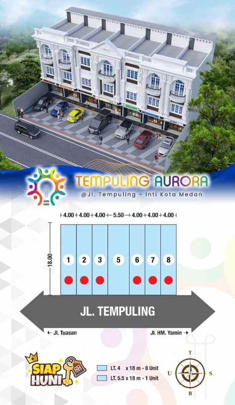 dijual ruko gudang kantor jalan tempuling tuasan