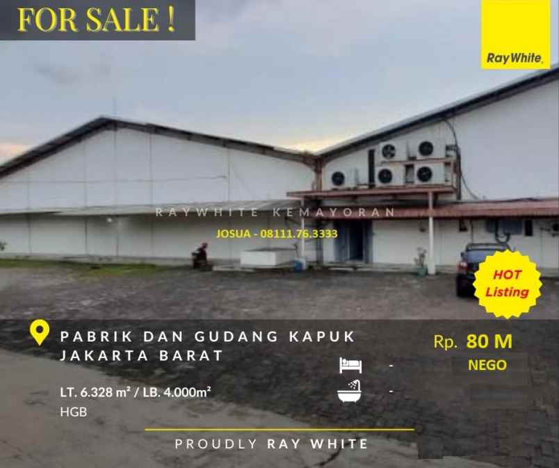 dijual ruko gudang kantor pabrik farmasi di kapuk