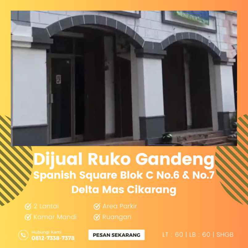 dijual ruko gudang kantor ruko spanish square blok c