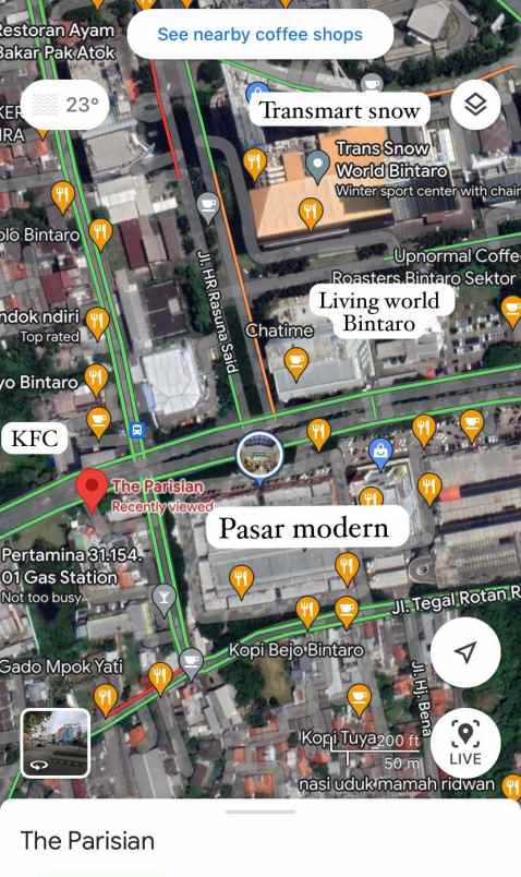 dijual ruko gudang kantor ruko the parisian bintaro