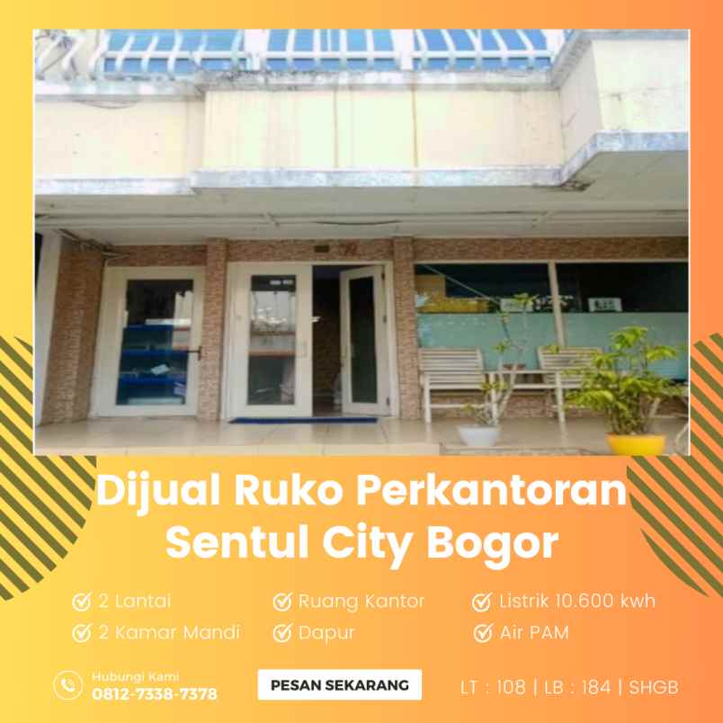 dijual ruko perkantoran sentul city bogor