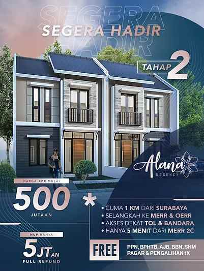 dijual rumah alana regency tambak oso 2