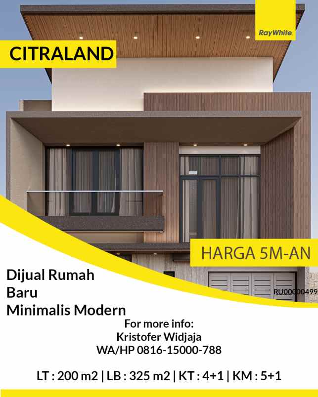 dijual rumah citraland utama surabaya