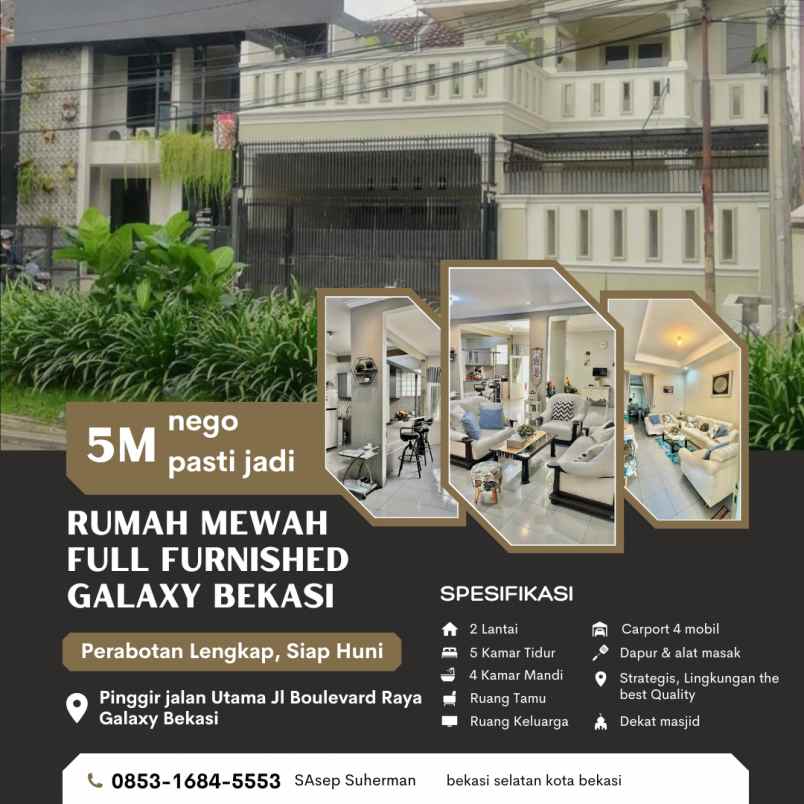 dijual rumah galaxy bekasi selatan kota