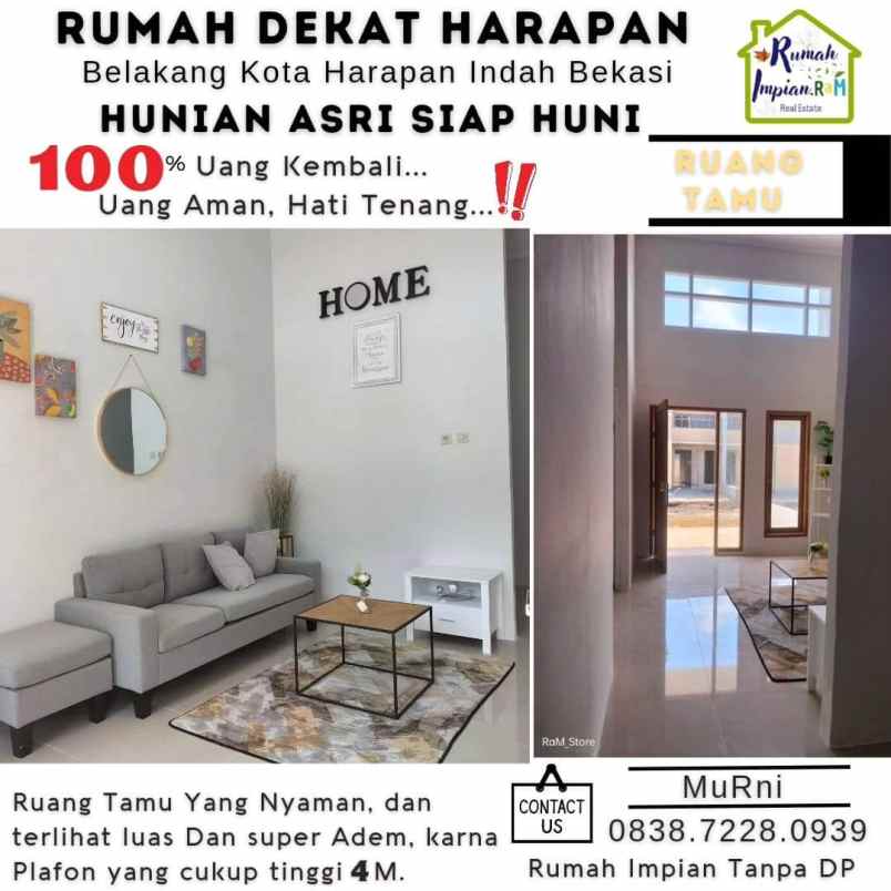 dijual rumah harapan indah bekasi