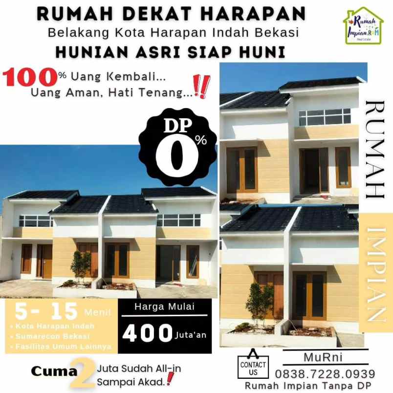 dijual rumah harapan indah bekasi