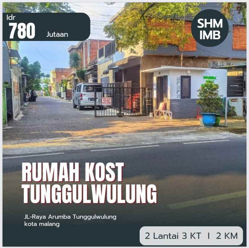 dijual rumah jalan arumba tunggulwulung kota malang