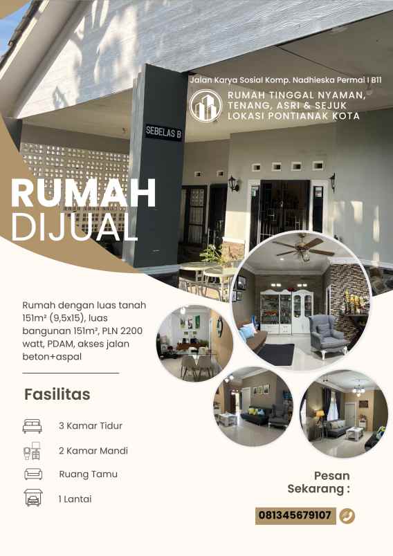 dijual rumah jalan karya sosial komplek