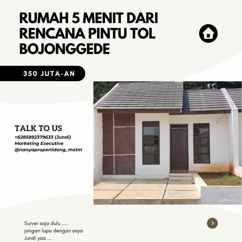 dijual rumah jalan raya kalisuren tepi