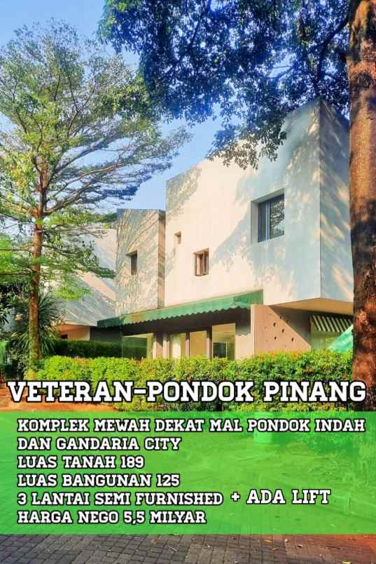 dijual rumah jalan raya veteran pondok