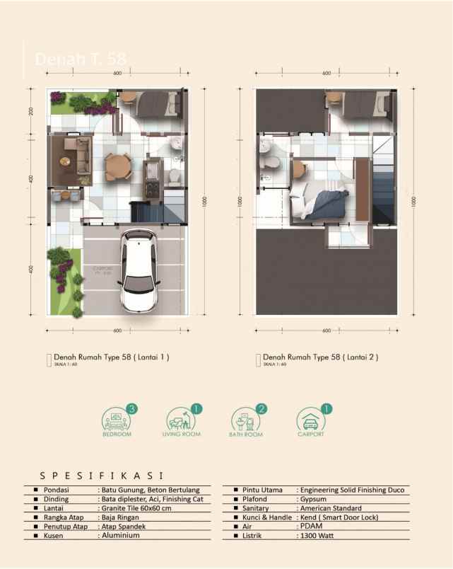 dijual rumah jl abdul kudus ville park