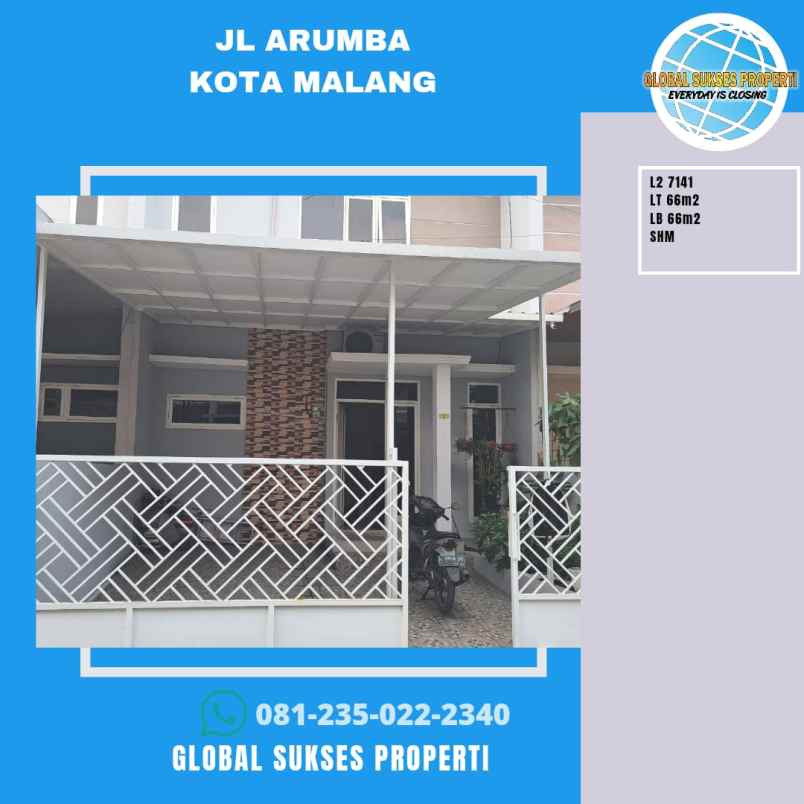 dijual rumah jl arumba tunggulwulung