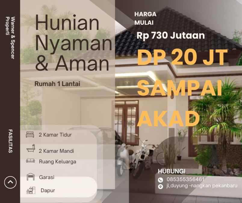 dijual rumah jl duyung tengkerang bar