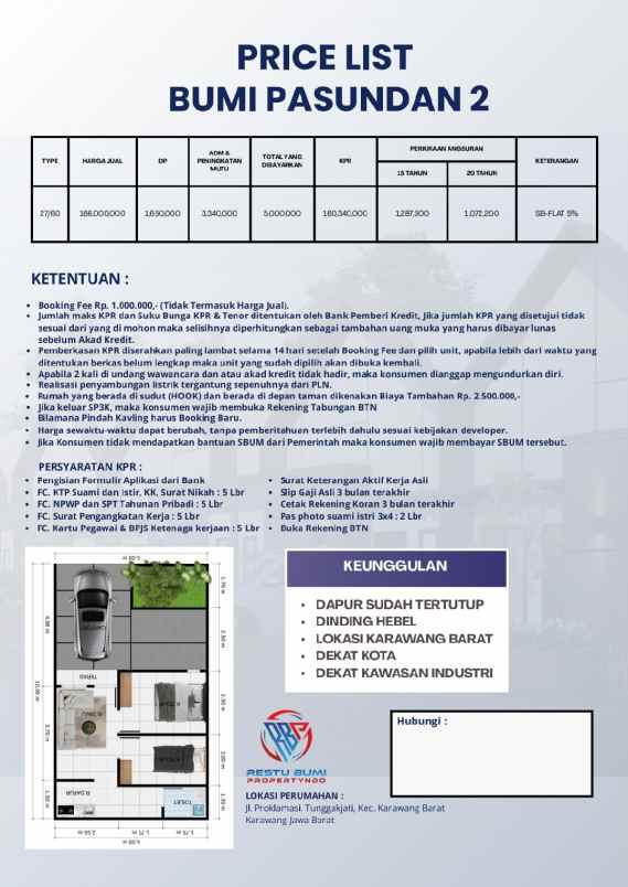 dijual rumah jl proklamasi kw 9 tunggak