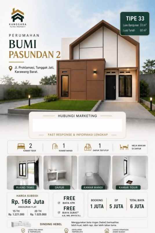 dijual rumah jl proklamasi kw 9 tunggak